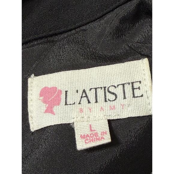 La’tiste by Amy Tropical Garden Tie Front Cut Out Maxi Dress Two Time Size Large - Picture 3 of 3